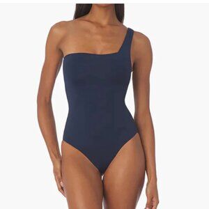 We wore what - one shoulder one piece bathing suit, Navy, Sz M, NWT‎